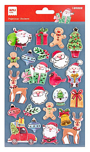 APLI vánoční samolepky - plastické, mix motivů