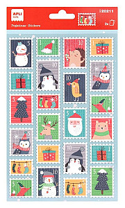 APLI vánoční samolepky - tvar známky