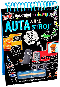 Auta a jiné stroje - Vyškrabuj a vybarvuj