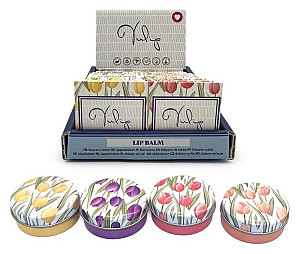 Balzám na rty, plechová krabička - Tulipány (mix)