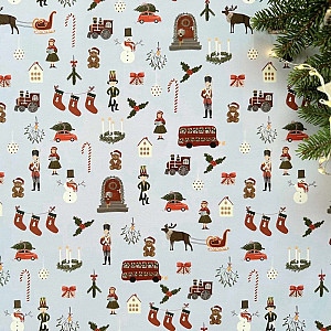 Be Nice EKO Balicí papír vánoční - Anglická pohádka (modrý) 5 ks