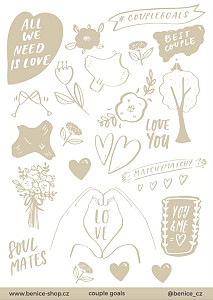 Be Nice Samolepky k fotoalbu: Couple Goals (béžové)