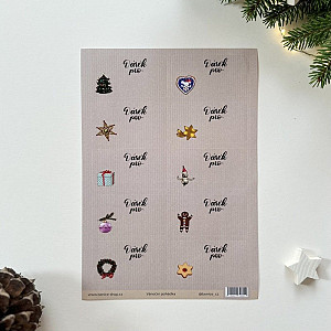 Be Nice Vánoční samolepicí jmenovky - Vánoční pohádka