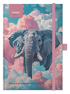 Blok A5, 100l, 80g, linkovaný - Animals Elephant s gumou