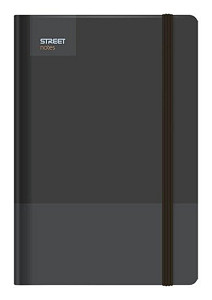 Blok A5, 100l, 80g, linkovaný - Casual Black s gumou