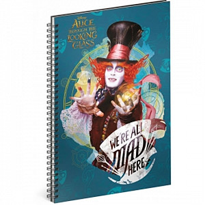Spirálový blok Alenka v říši divů: Za zrcadlem – Tarrant, linkovaný, A5