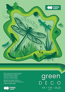 Blok DECO GREEN A4 170g, 20 archů, 5 barev