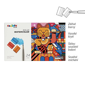 Carioca PLUS akvarelové barvy Solid - 24 ks