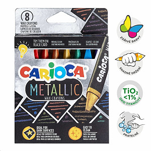 Carioca voskovky trojhranné Metallic - 8 ks