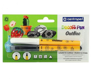 Centropen Decor pen 2628 outline bílý + černý