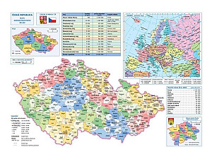 Česká republika, zeměpisná + administrativní, stolní mapa A3