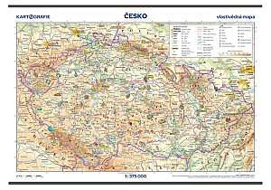 Česko - vlastivědná školní nástěnná mapa 1:375 000