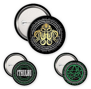 Cthulhu Set odznáčků Necronomicon