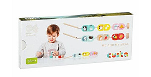 CUBIKA 15566 Co jíme - navlékací set - 14 dřevěných dílů