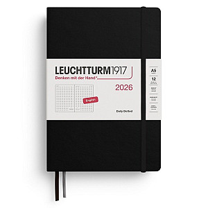 Daily Planner 2026 Medium (A5) Black - tečkovaný
