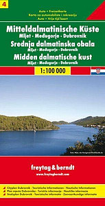 AK 0706 Pobřeží střední Dalmácie List 4, Mljet - Međugorje - Dubrovník 1:100 000 / automapa