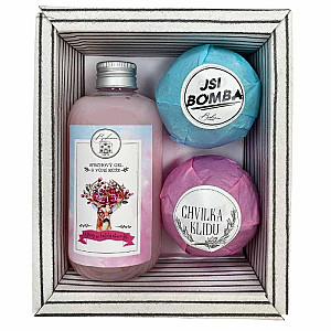 Dárková sada Boho Style (sprchový gel, 2x šumivá pěnivá bomba)