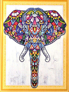 Diamantový obrázek 7D - Slon 30x40cm
