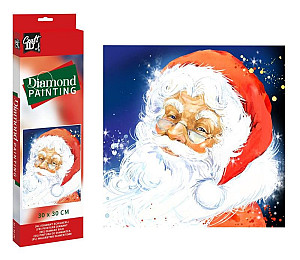 Diamantový obrázek 30 x 30 cm - Santa Claus
