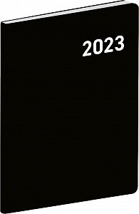 Diář 2023: Černý - plánovací měsíční, 7 × 10 cm