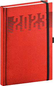 Diář 2023: Silhouette - červený, denní, 15 × 21 cm