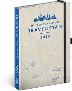 Diář 2023: Travelistan, cestovatelský, 13 × 21 cm