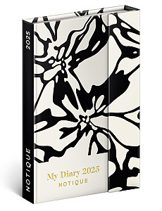 NOTIQUE Týdenní magnetický diář Abstrakt 2025, 11 x 16 cm