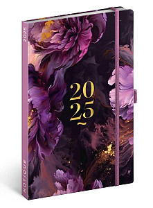 NOTIQUE Týdenní diář Fialová 2025, 13 x 21 cm