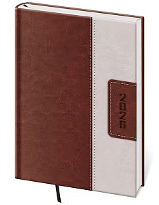 Diář 2026 denní A5 Classic - hnědo/béžová