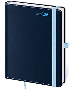 Diář 2026 denní A5 Double Blue s poutkem