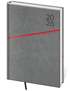 Diář 2026 denní A5 Grife - šedo/červená