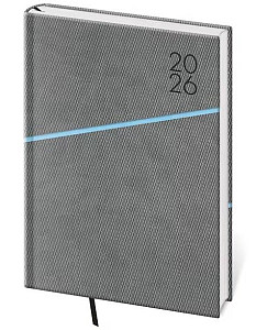 Diář 2026 denní A5 Grife - šedo/modrá