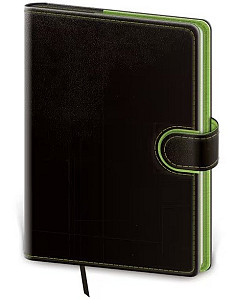 Diář 2026 denní B6 Flip - černo/zelená