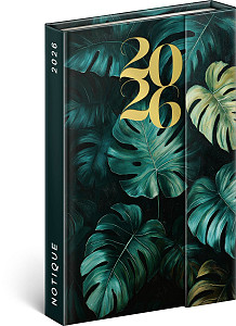 Diář 2026: Monstera - týdenní, magnetický, 11 x 16 cm