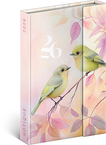 Diář 2026: Ptáčci - týdenní, magnetický, 11 x 16 cm