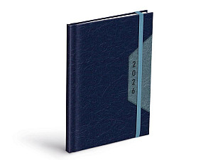 Diář 2026 T805 PU blue/dark blue s gumkou