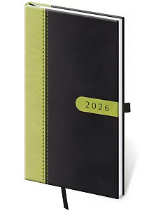 Diář 2026 týdenní kapesní Bora - černo/zelená
