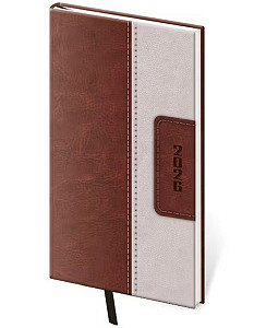 Diář 2026 týdenní kapesní Classic - hnědo/béžová