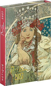 Diář 2027: Alfons Mucha - týdenní, magnetický, 11 x 16 cm