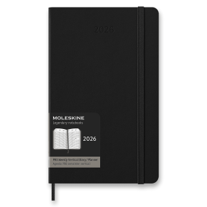 Diář Moleskine 2026 - PRO, tvrdé desky, L, týdenní, vertikální, černý