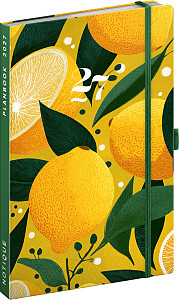 Diář/notes 2027: Planbook - Citróny, 13 x 21 cm