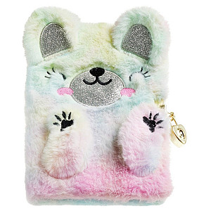 Diář se zámkem Fluffy - Medvěd, 80 listů, 80g, linkovaný