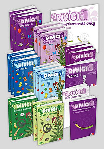 Divíci 1 - základní učitelský balíček - Český jazyk GM (vázané písmo) + Matematika + Člověk a jeho svět