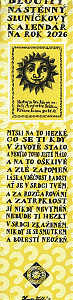 Dlouhý nástěnný sluníčkový kalendář na rok 2026