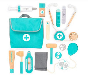 Dřevěná doktorská sada mini tyrkysová