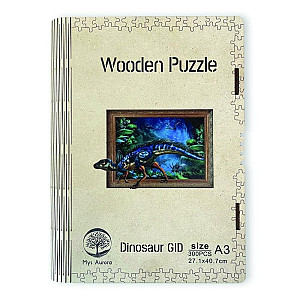 Dřěvěné puzzle/Dinosaurus A3 svítící ve