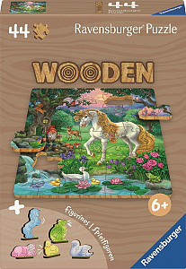 Dřevěné puzzle Jednorožec 44 dílků