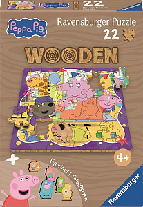 Dřevěné puzzle Prasátko Peppa 22 dílků