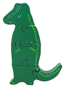 Dřevěné puzzle pro děti pan krokodýl