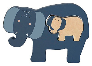 Dřevěné puzzle pro děti paní slonice